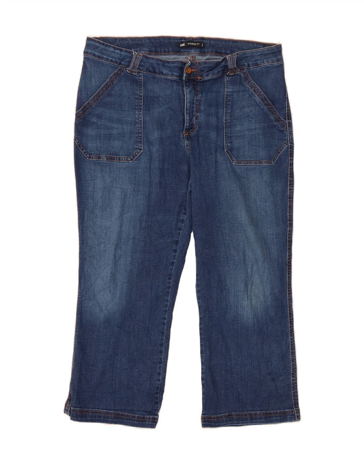 LEE Womens Mid Rise Cropped Jeans W34 L23 Blue Vintage Lee and Second-Hand Lee from Messina Hembry 