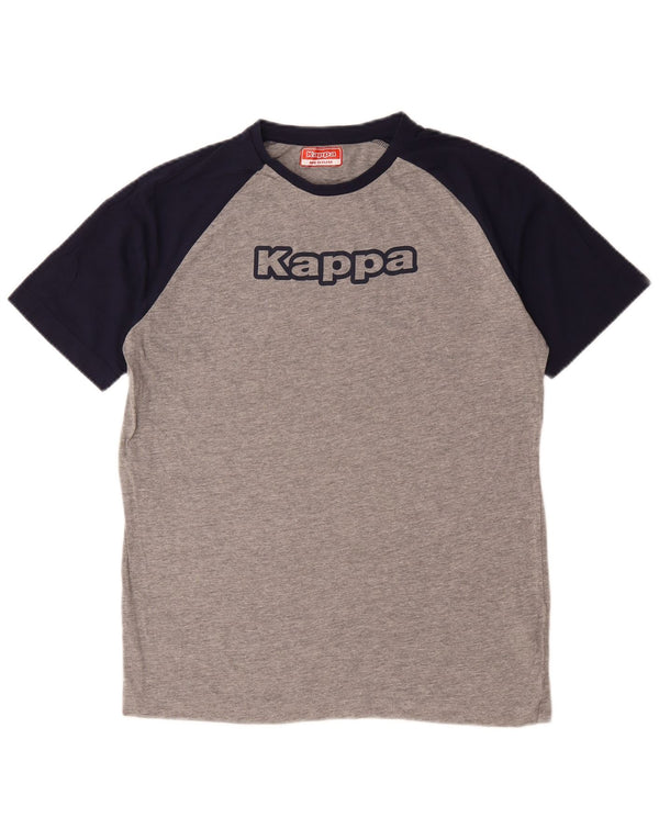 Kappa Mens Graphic T-Shirt Top Medium Grey Colourblock Cotton