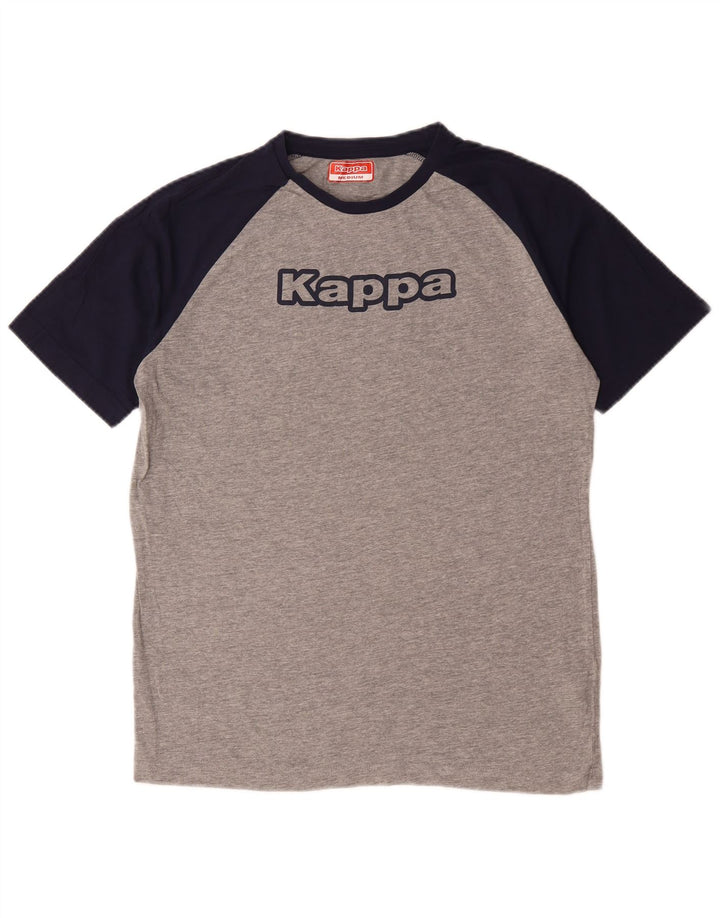 Kappa Mens Graphic T-Shirt Top Medium Grey Colourblock Cotton