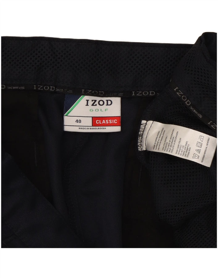 Izod Mens Classic Cargo Shorts W40 XL  Navy Blue Polyester