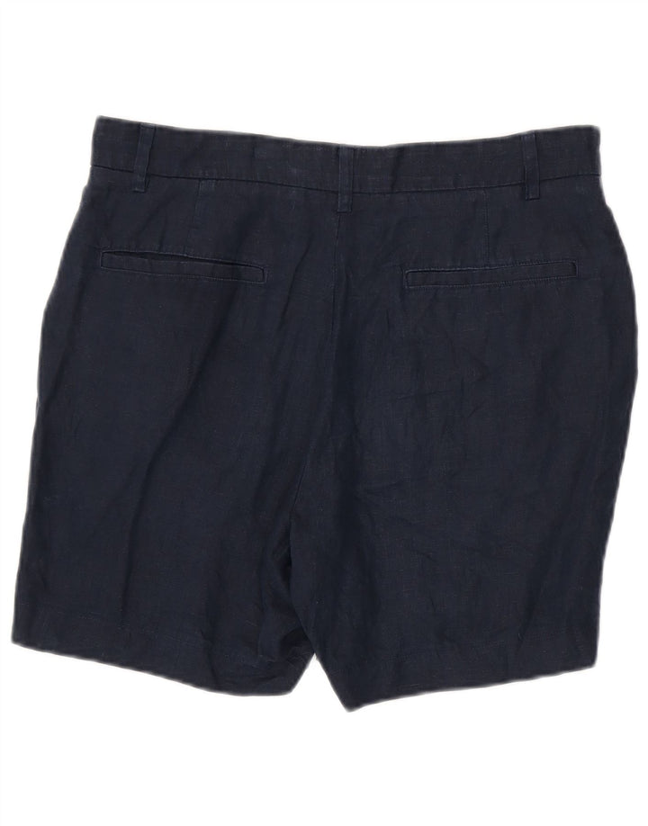 Zara Mens Chino Shorts Medium W31  Navy Blue Linen