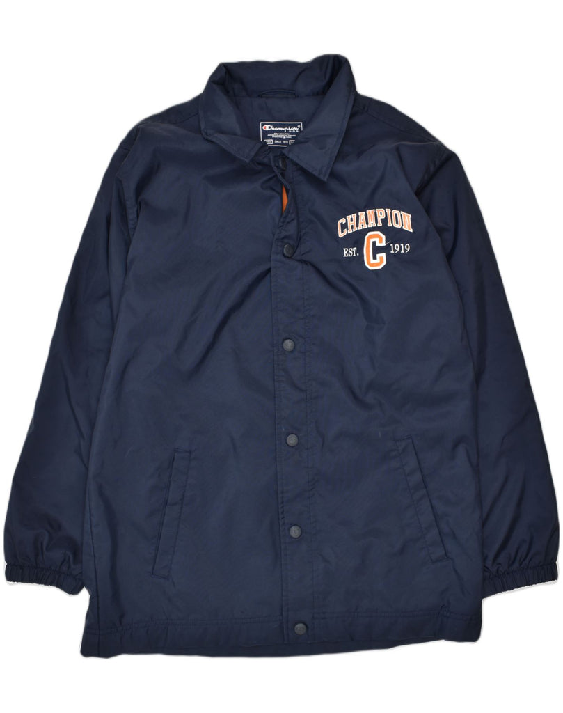 CHAMPION Boys Rain Jacket 11-12 Years Navy Blue Nylon | Vintage Champion | Thrift | Second-Hand Champion | Used Clothing | Messina Hembry 