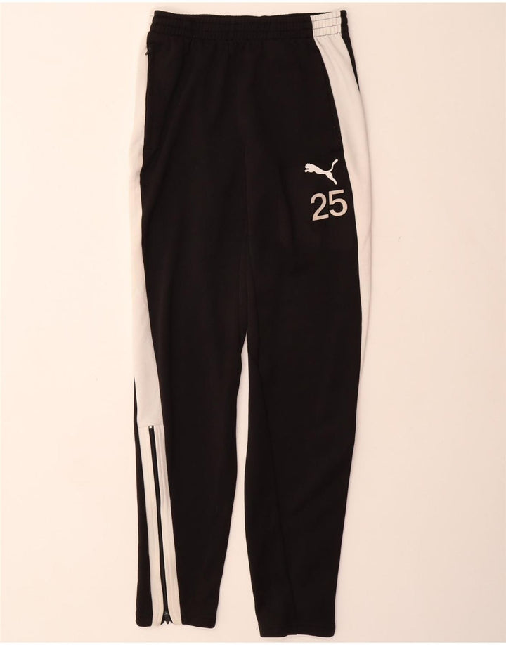 PUMA Mens Tracksuit Trousers Small  Black Colourblock Polyester