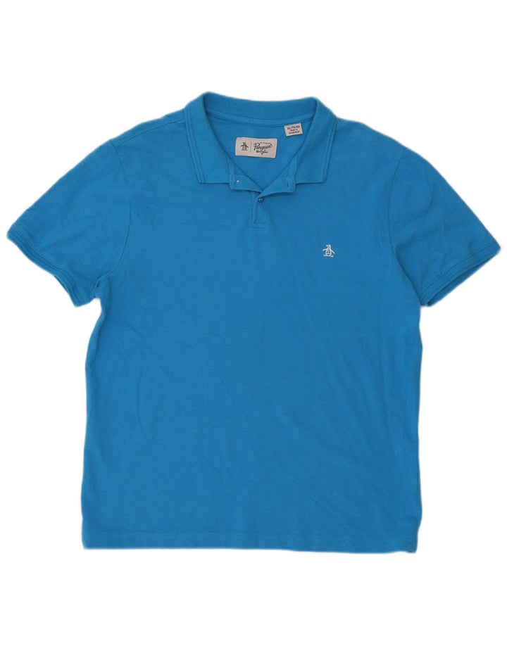 Penguin Mens Polo Shirt XL Blue Cotton