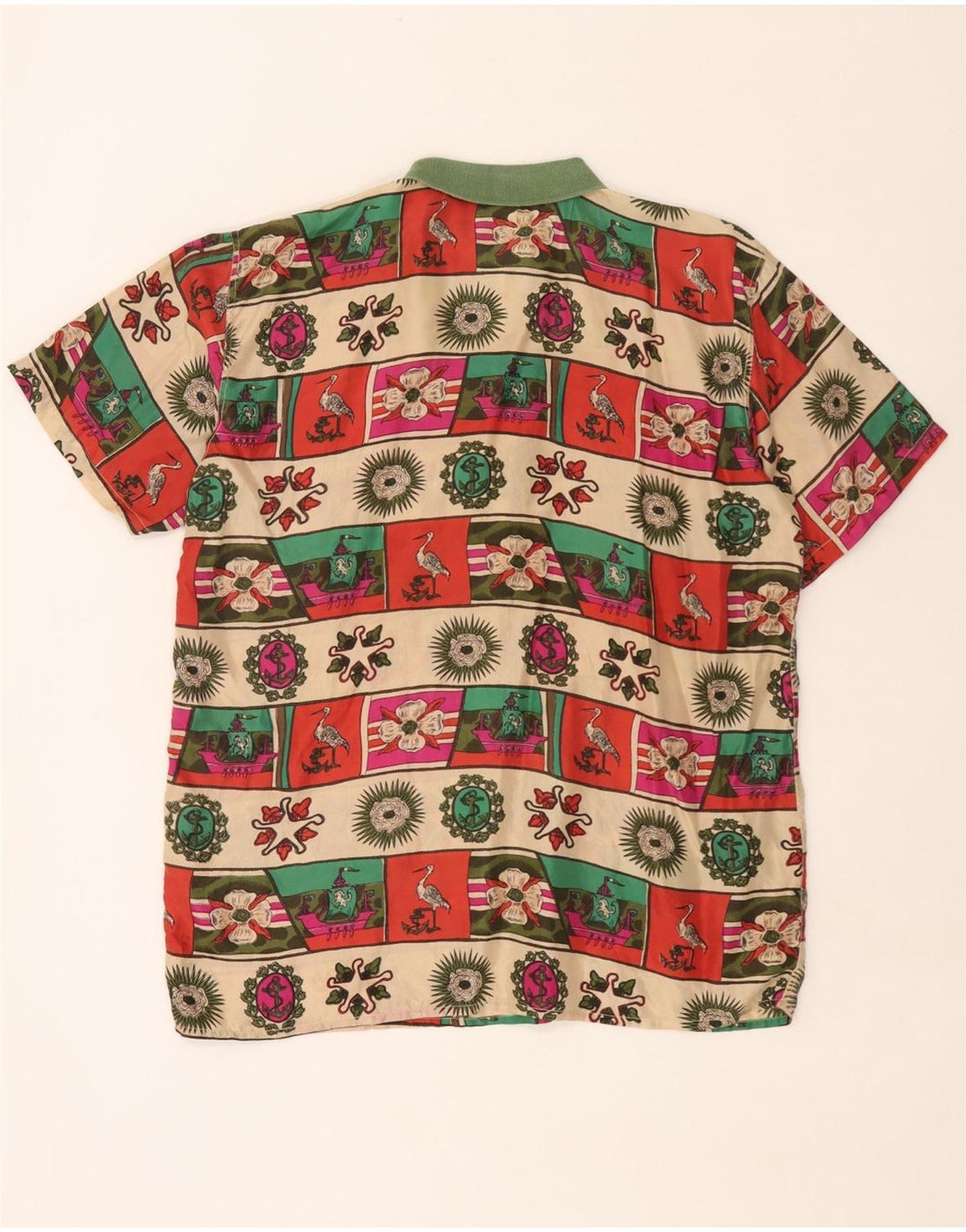 Vintage Mens Abstract Pattern Pullover Shirt Large Multicoloured