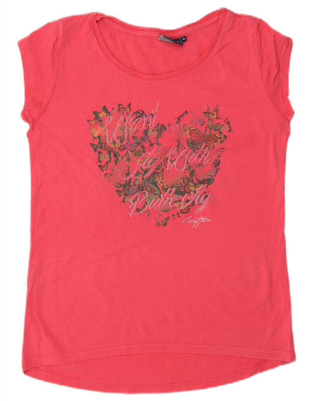 Lotto Womens Graphic T-Shirt Top UK 12 Medium Pink
