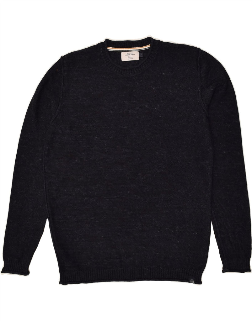 JACK & JONES Mens Originals Crew Neck Jumper Sweater Large Navy Blue | Vintage Jack & Jones | Thrift | Second-Hand Jack & Jones | Used Clothing | Messina Hembry 