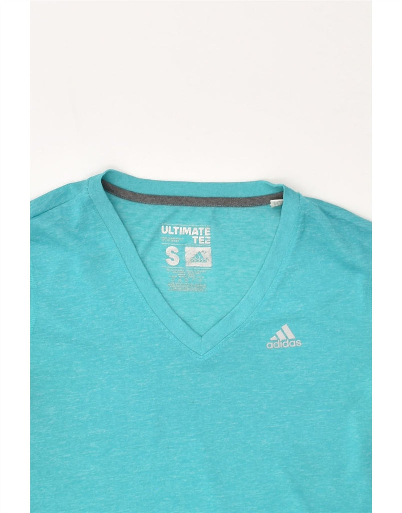 ADIDAS Womens T-Shirt Top UK 10 Small Blue Polyester | Vintage Adidas | Thrift | Second-Hand Adidas | Used Clothing | Messina Hembry 