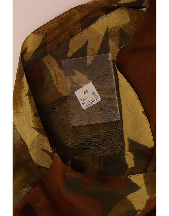 Vintage Womens Wrap Skirt IT 44 Medium W28 Brown Floral Polyester