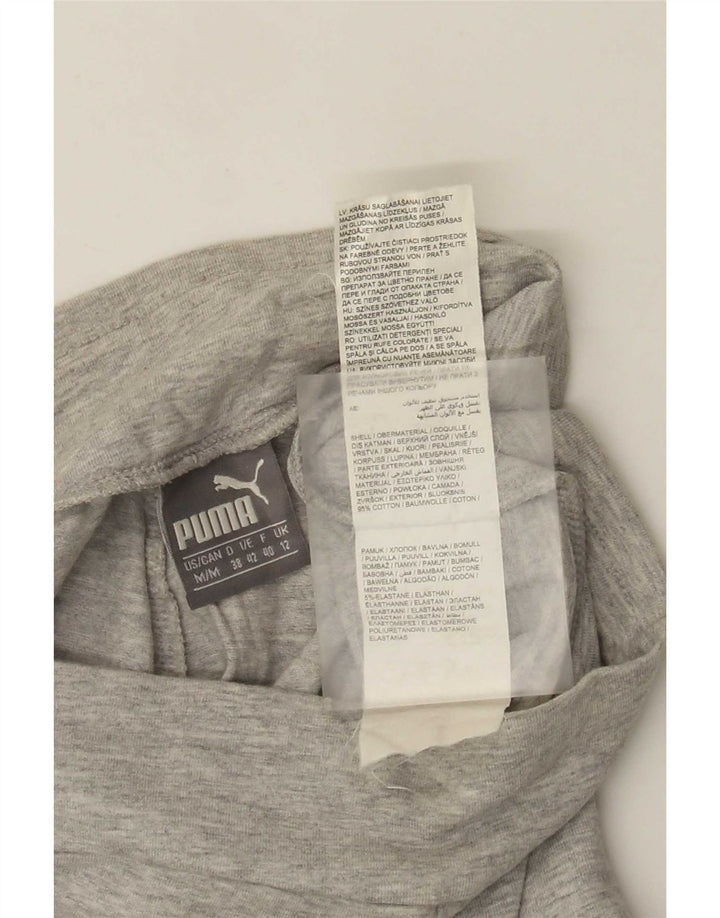 Puma Womens Graphic Leggings UK 12 Medium Grey Cotton