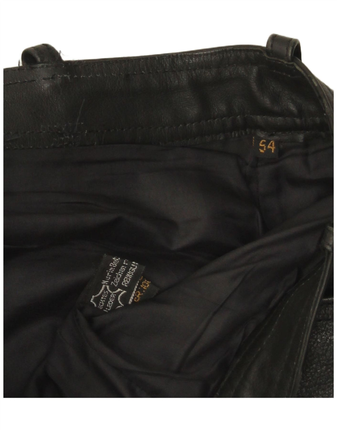Vintage Mens Leather Trousers W32 L33 Black