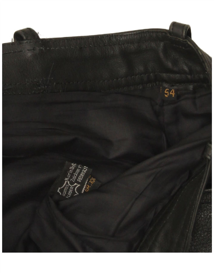 Vintage Mens Leather Trousers W32 L33 Black