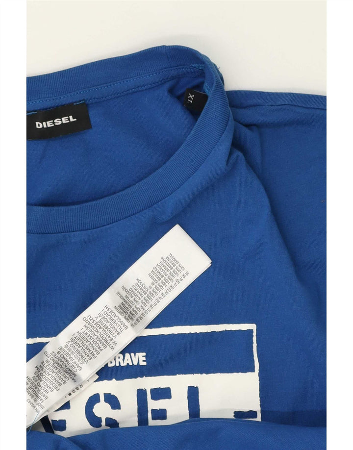 Diesel Mens Graphic T-Shirt Top XL Blue Cotton