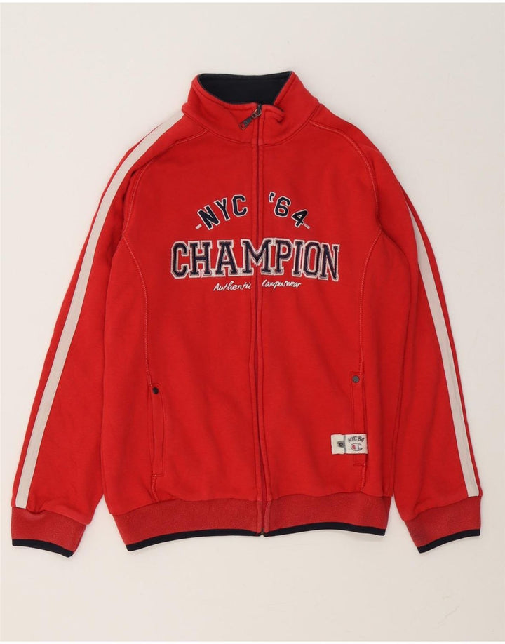 Champion Boys Tracksuit Top Jacket 11-12 Years Large Red Colourblock