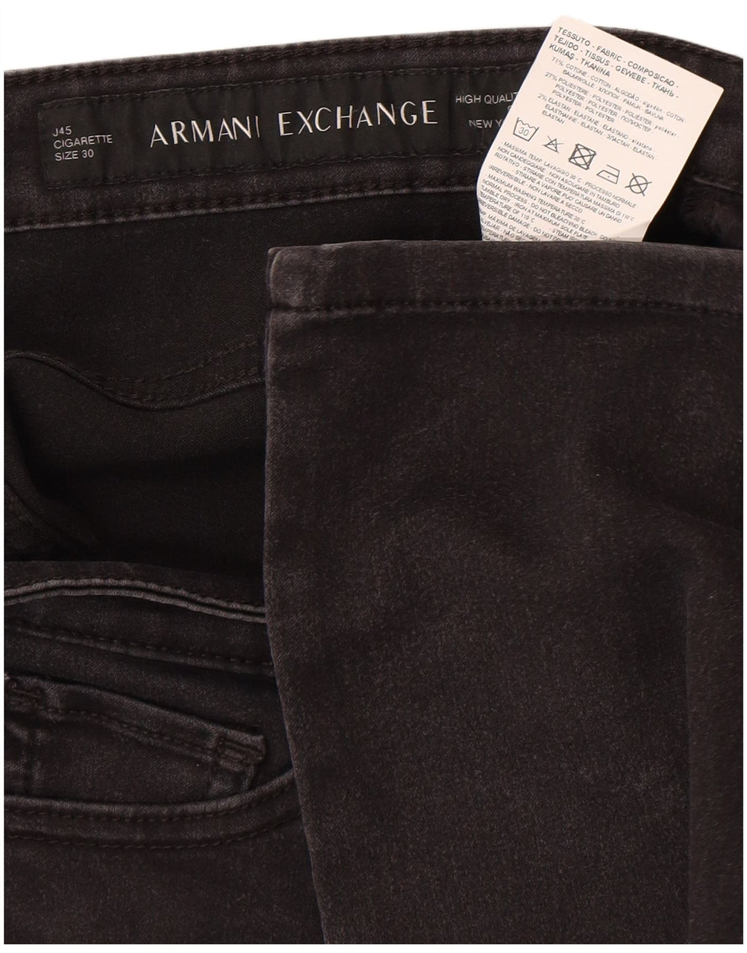 Armani Jeans Womens Slim Jeans W30 L28 Black Cotton