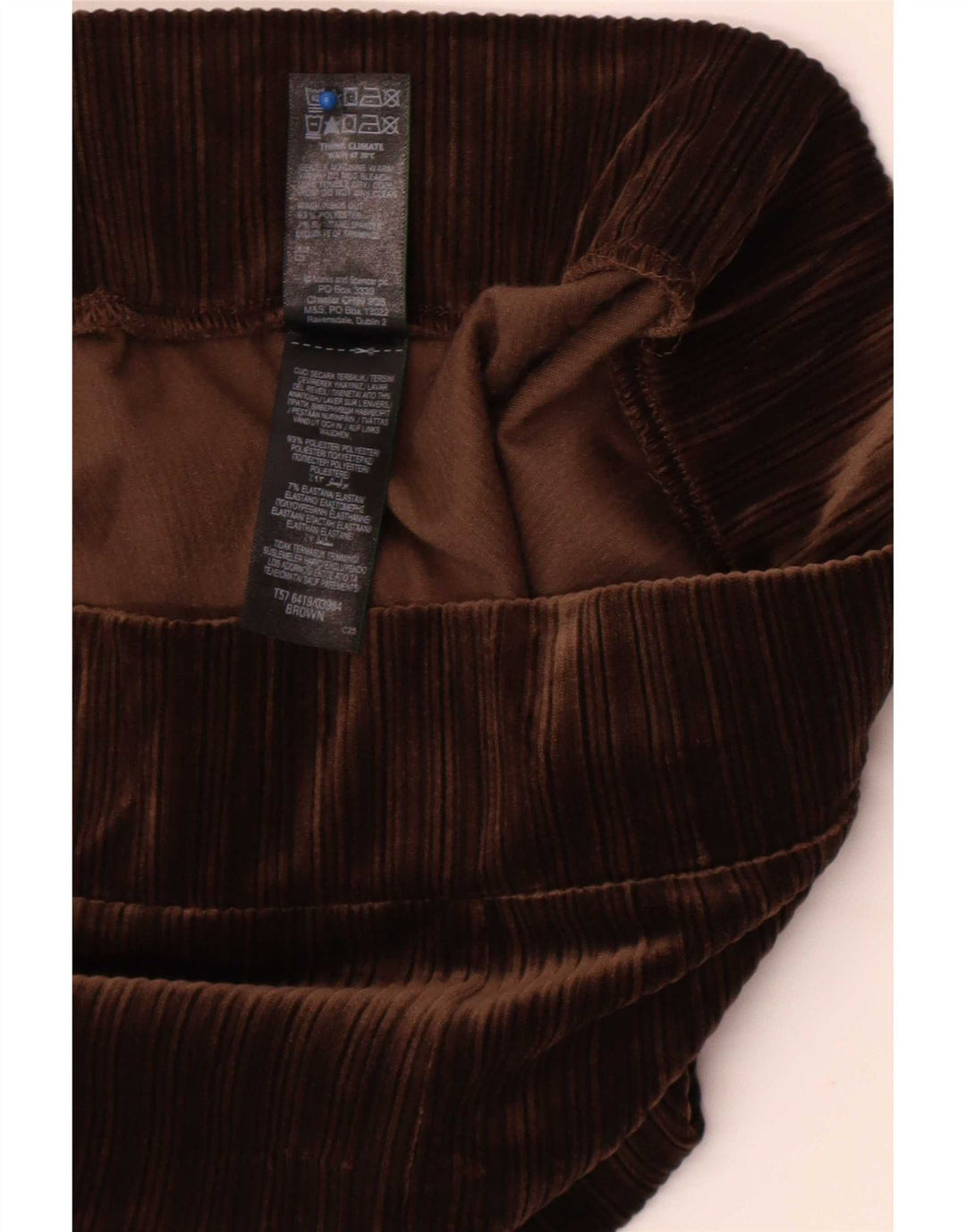 Marks & Spencer Womens Velour Leggings UK 16 Large Brown Polyester