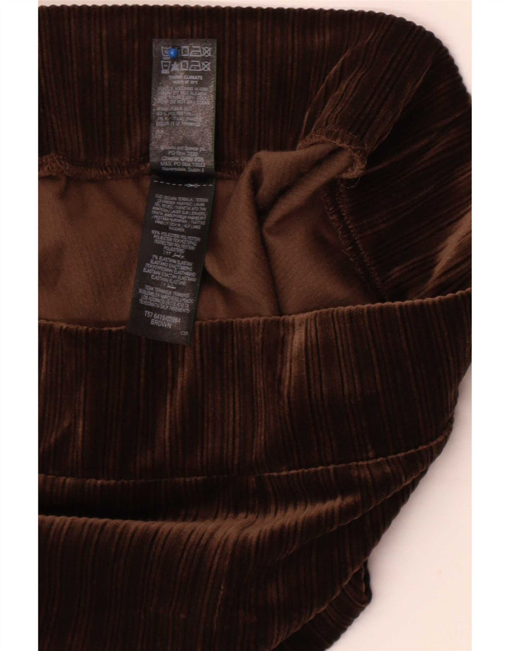 Marks & Spencer Womens Velour Leggings UK 16 Large Brown Polyester