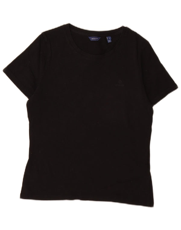 Gant Womens T-Shirt Top UK 10 Small Black Cotton