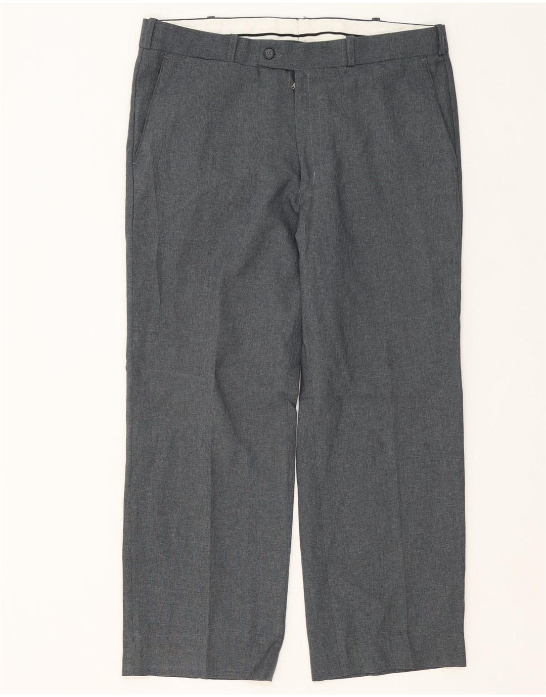 Farah Mens Wide Leg Suit Trousers W32 L26 Grey Polyester