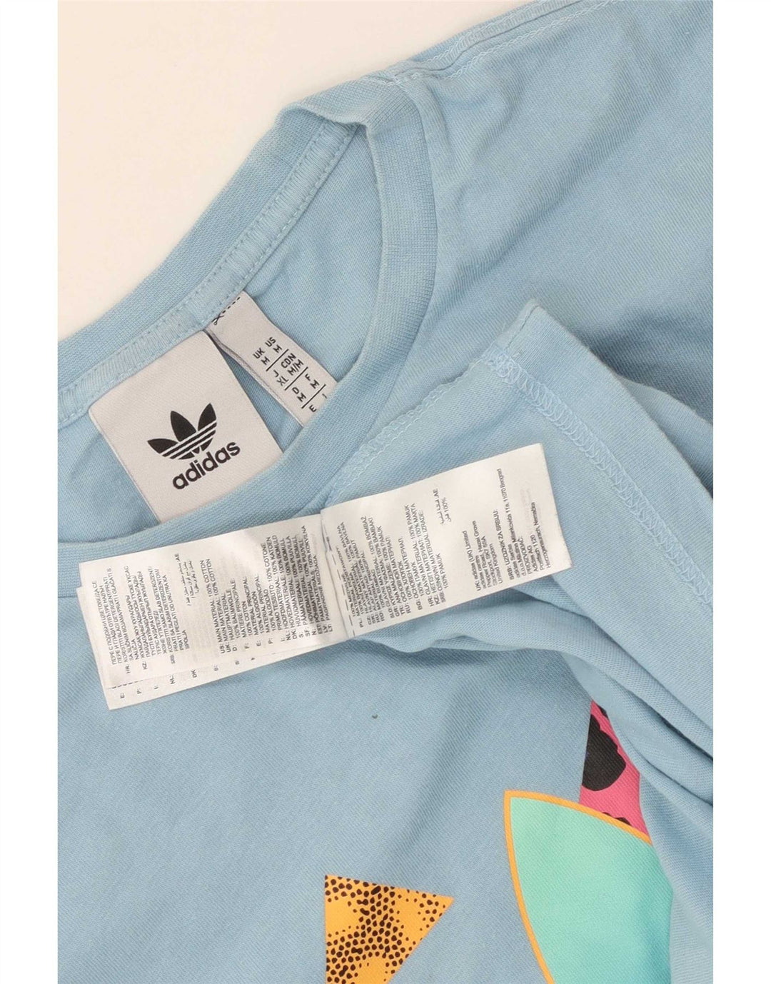 Adidas Mens Graphic T-Shirt Top Medium Blue Cotton