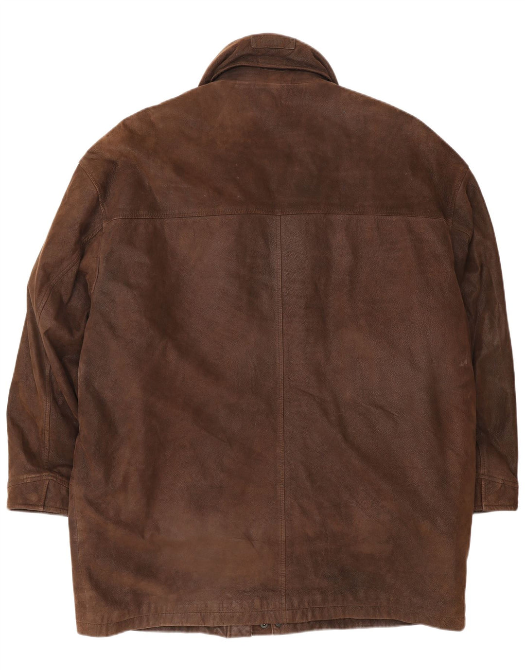 Gant Mens Loose Fit Leather Windbreaker Coat UK 38 Medium Brown