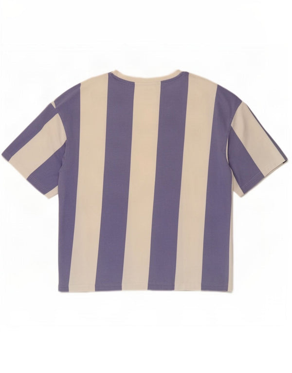 Jack & Jones Mens T-Shirt Top Large Purple Striped Cotton