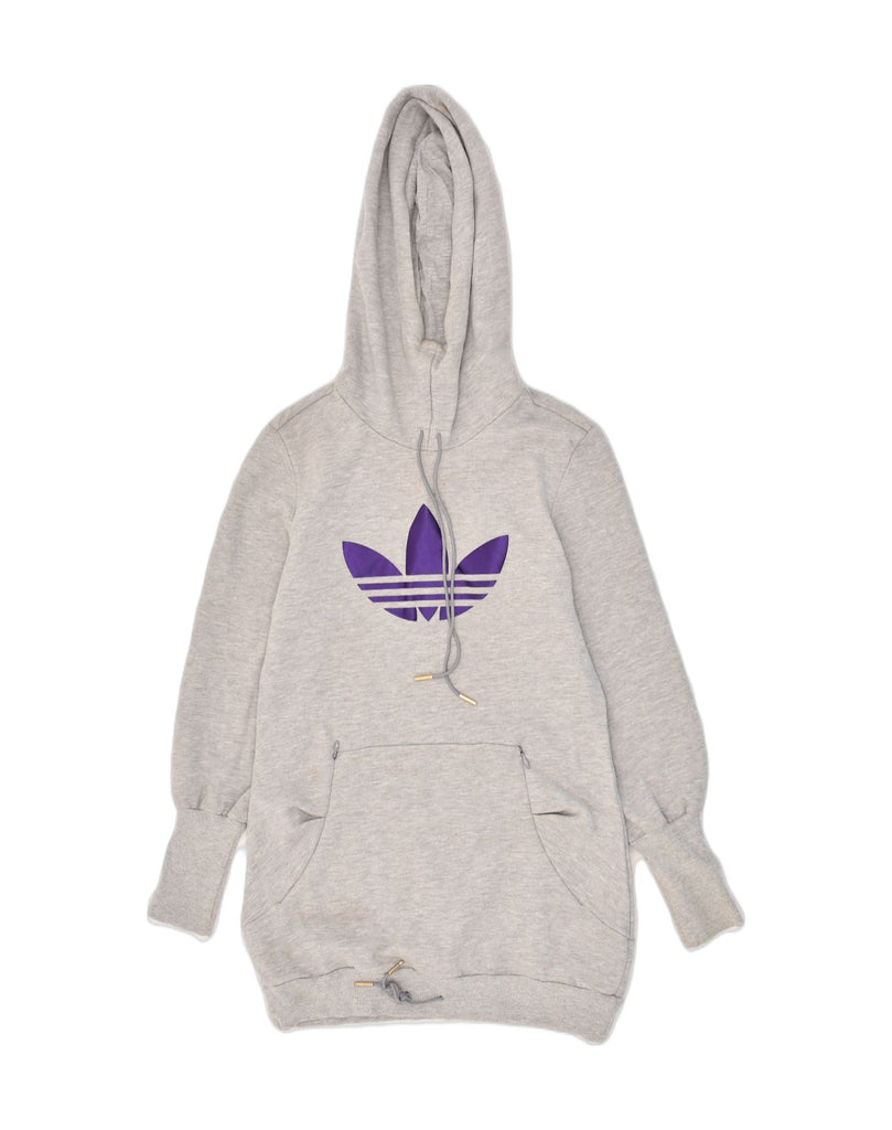 ADIDAS Womens Graphic Hoodie Jumper UK 10 Small Grey Cotton | Vintage Adidas | Thrift | Second-Hand Adidas | Used Clothing | Messina Hembry 