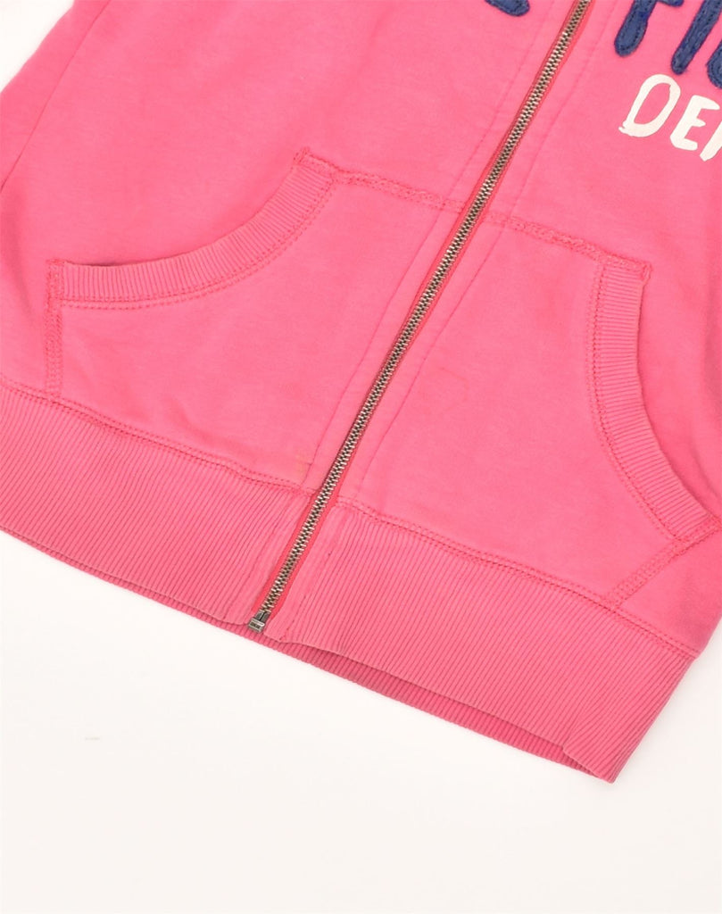 TOMMY HILFIGER Womens New York Graphic Zip Hoodie Sweater UK 10 Small Pink | Vintage Tommy Hilfiger | Thrift | Second-Hand Tommy Hilfiger | Used Clothing | Messina Hembry 