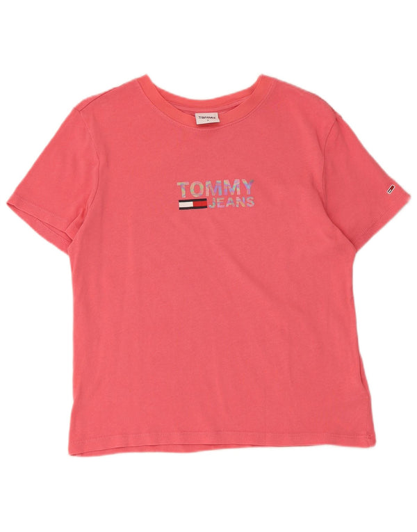 Tommy Hilfiger Womens Short Sleeve Graphic T-Shirt Top UK 10 Small Pink