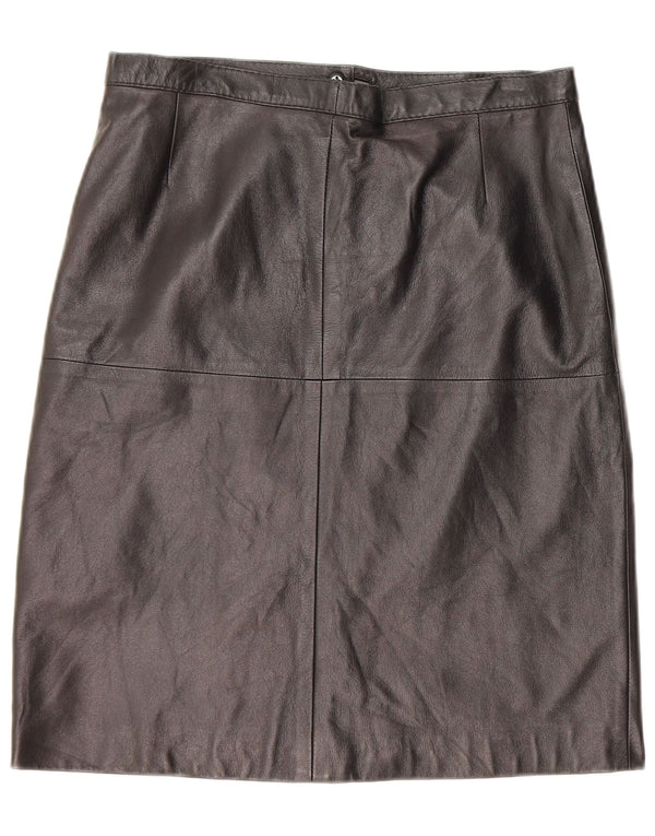 Vintage Womens Leather Skirt W30 Medium Black Leather