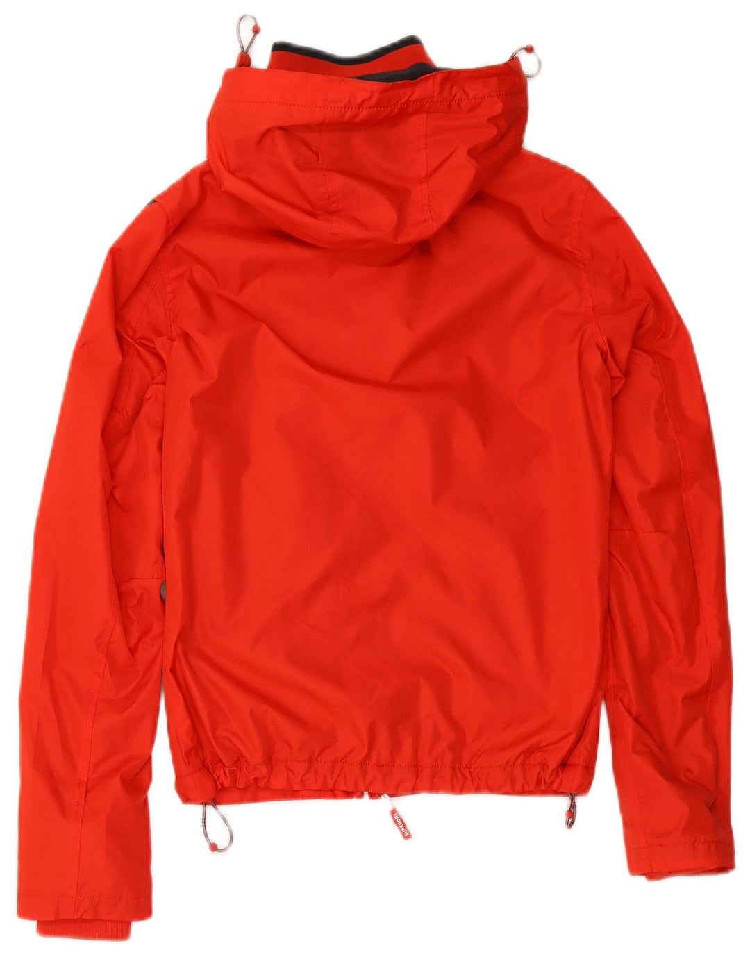 SUPERDRY Womens Graphic Hooded Rain Jacket UK 6 XS Red Polyester