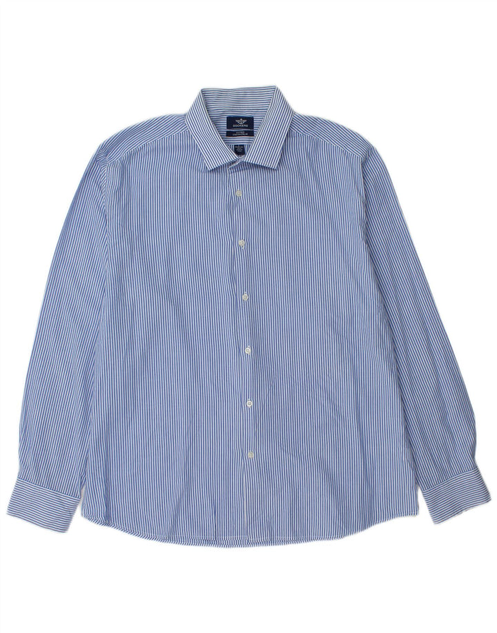 Dockers Mens Shirt Size 16 1/2 Large Blue Pinstripe