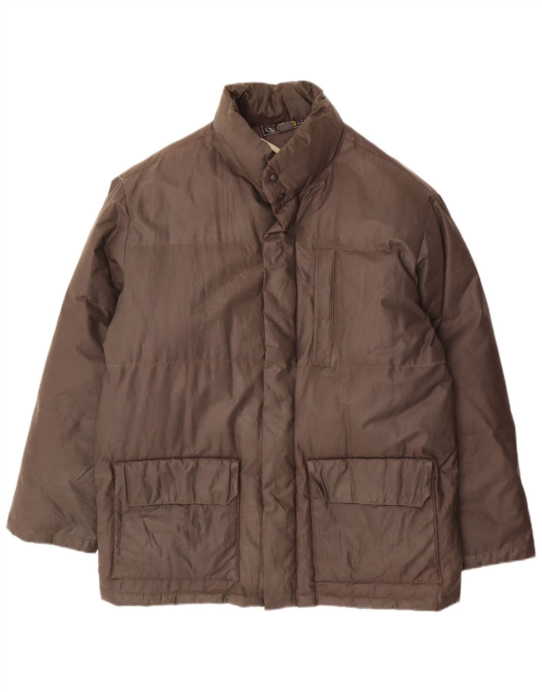 Ciesse Piumini Mens Loose Fit Padded Jacket IT 48 Small Brown Cotton