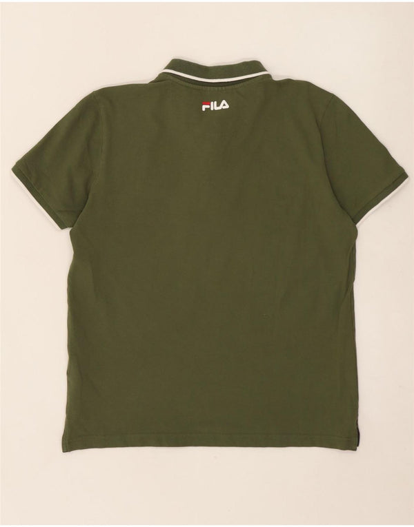 FILA Mens Polo Shirt Medium Khaki Cotton