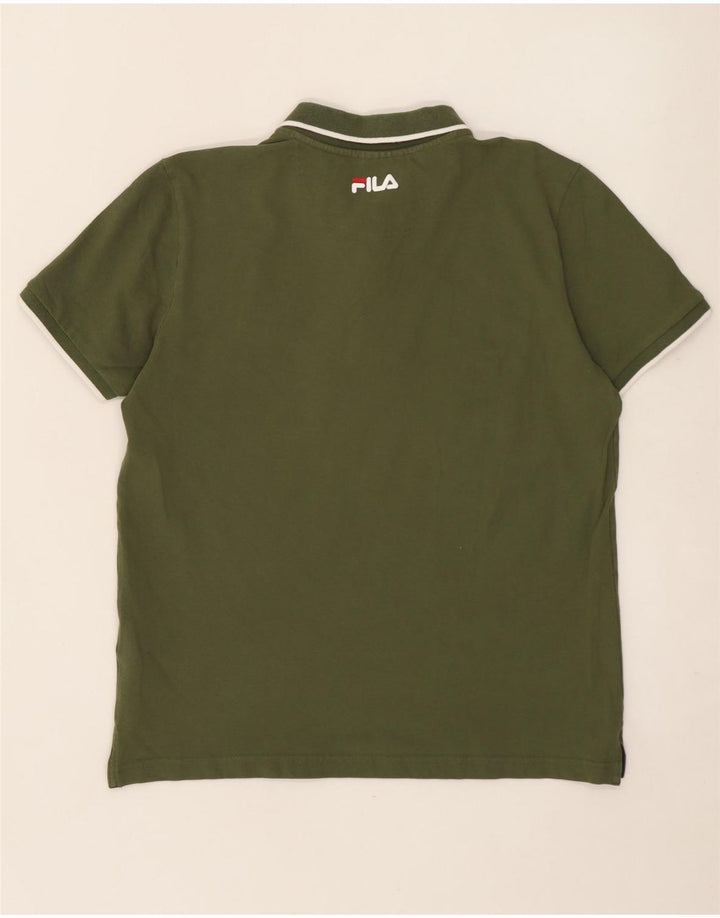 FILA Mens Polo Shirt Medium Khaki Cotton