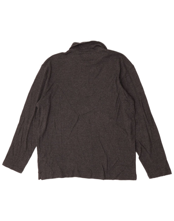 Trussardi Jeans Mens Long Sleeve Polo Shirt 2XL Grey Cotton