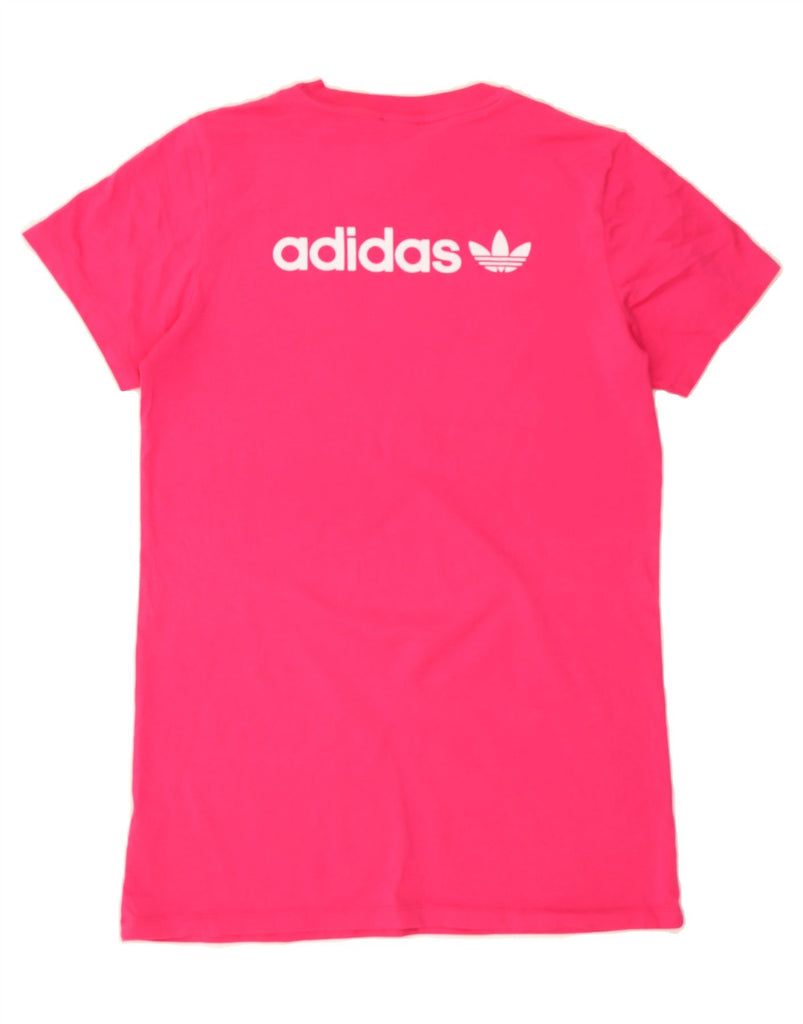 ADIDAS Womens Oversized Graphic T-Shirt Dress UK 10 Small Pink Cotton Vintage Adidas and Second-Hand Adidas from Messina Hembry 
