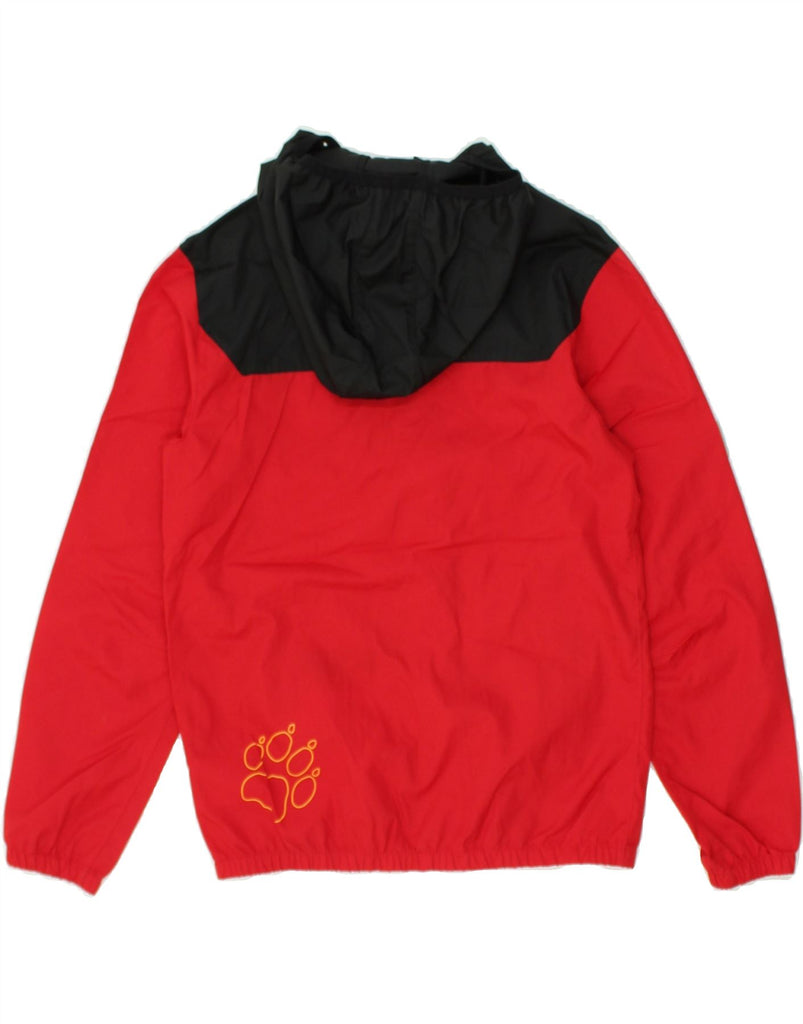 JACK WOLFSKIN Boys Hooded Windbreaker Jacket 9-10 Years Red Colourblock | Vintage Jack Wolfskin | Thrift | Second-Hand Jack Wolfskin | Used Clothing | Messina Hembry 