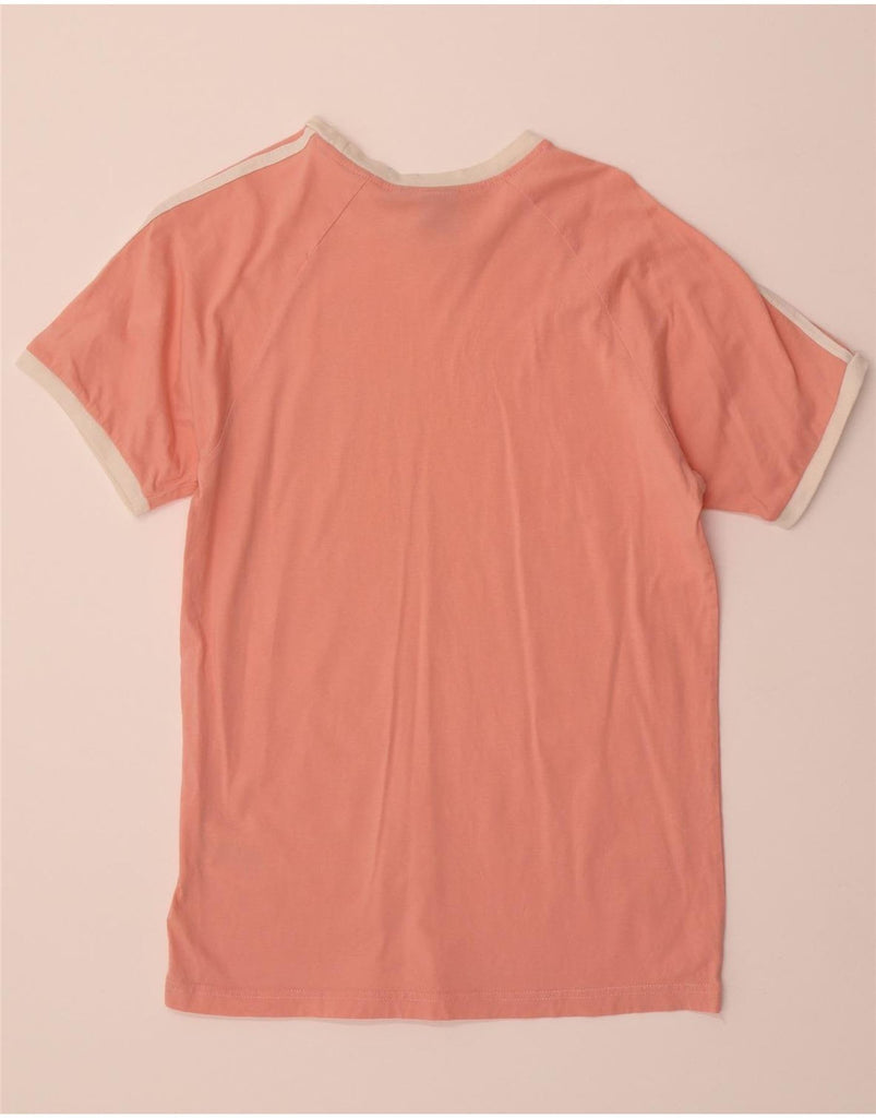 ADIDAS Womens Graphic T-Shirt Top UK 14 Medium Pink Cotton Vintage Adidas and Second-Hand Adidas from Messina Hembry 