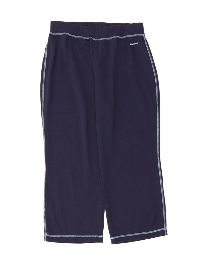 RUSSELL ATHLETIC Womens Dri-Power Tracksuit Trousers UK 14 Large Navy Blue Vintage Russell Athletic and Second-Hand Russell Athletic from Messina Hembry 