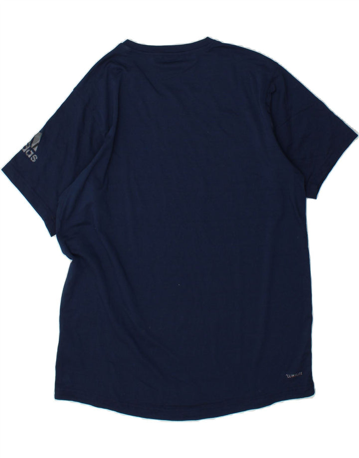 ADIDAS Mens Climalite T-Shirt Top Large Navy Blue Polyester Vintage Adidas and Second-Hand Adidas from Messina Hembry 