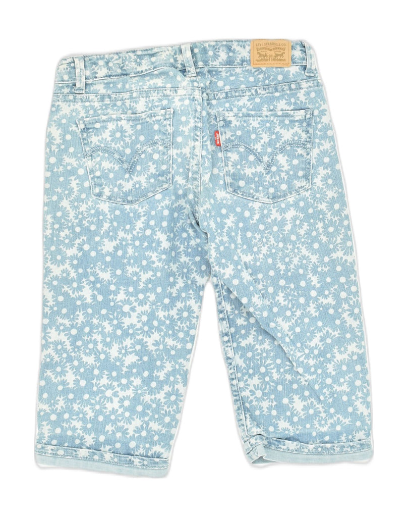 LEVI'S Girls Denim Bermuda Shorts 11-12 Years W24 Blue Floral Cotton | Vintage Levi's | Thrift | Second-Hand Levi's | Used Clothing | Messina Hembry 