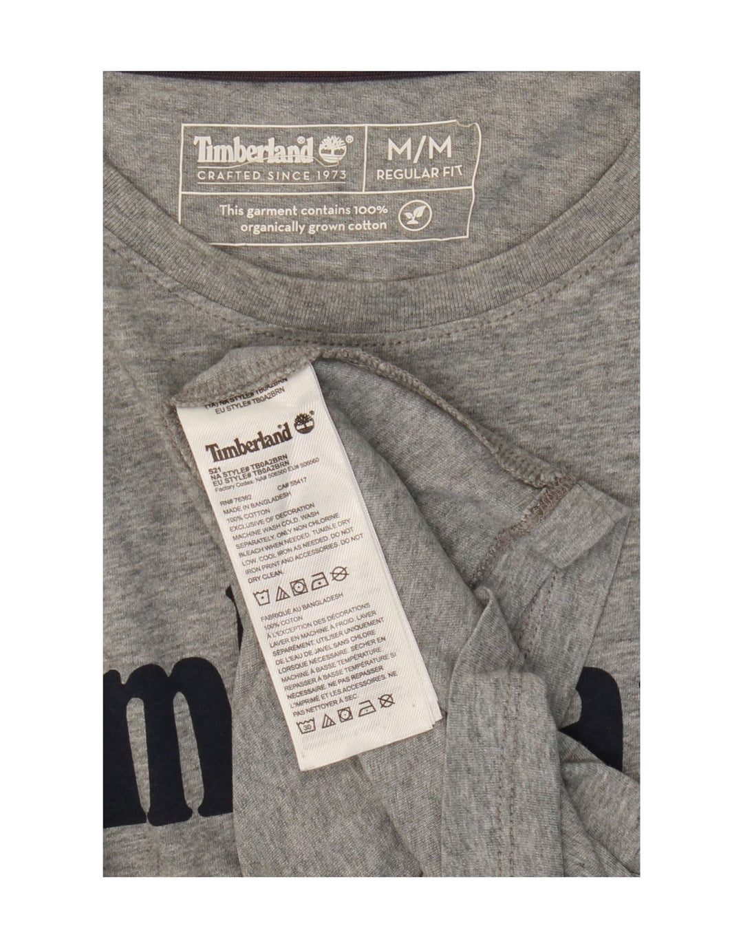 Timberland Mens Regular Fit Graphic T-Shirt Top Medium Grey Cotton
