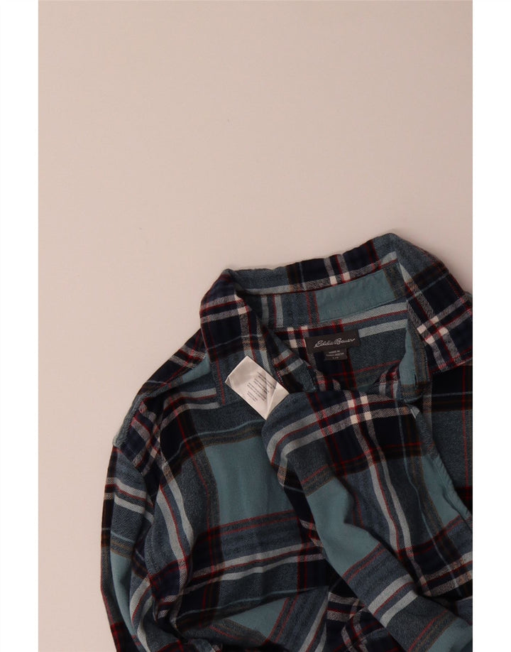 EDDIE BAUER Mens Flannel Shirt Large Blue Check Cotton Vintage Eddie Bauer and Second-Hand Eddie Bauer from Messina Hembry 