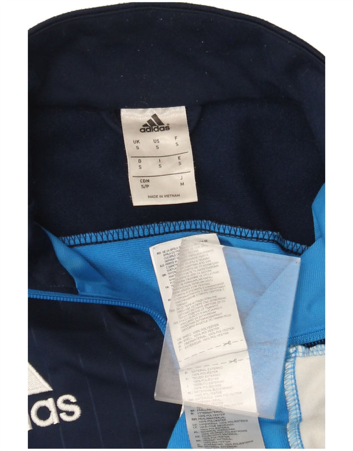 Adidas Mens Graphic Tracksuit Top Jacket Small Blue Colourblock Polyester