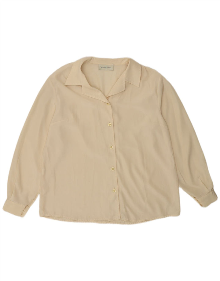 Vintage Womens Shirt Blouse IT 47 XL Off White