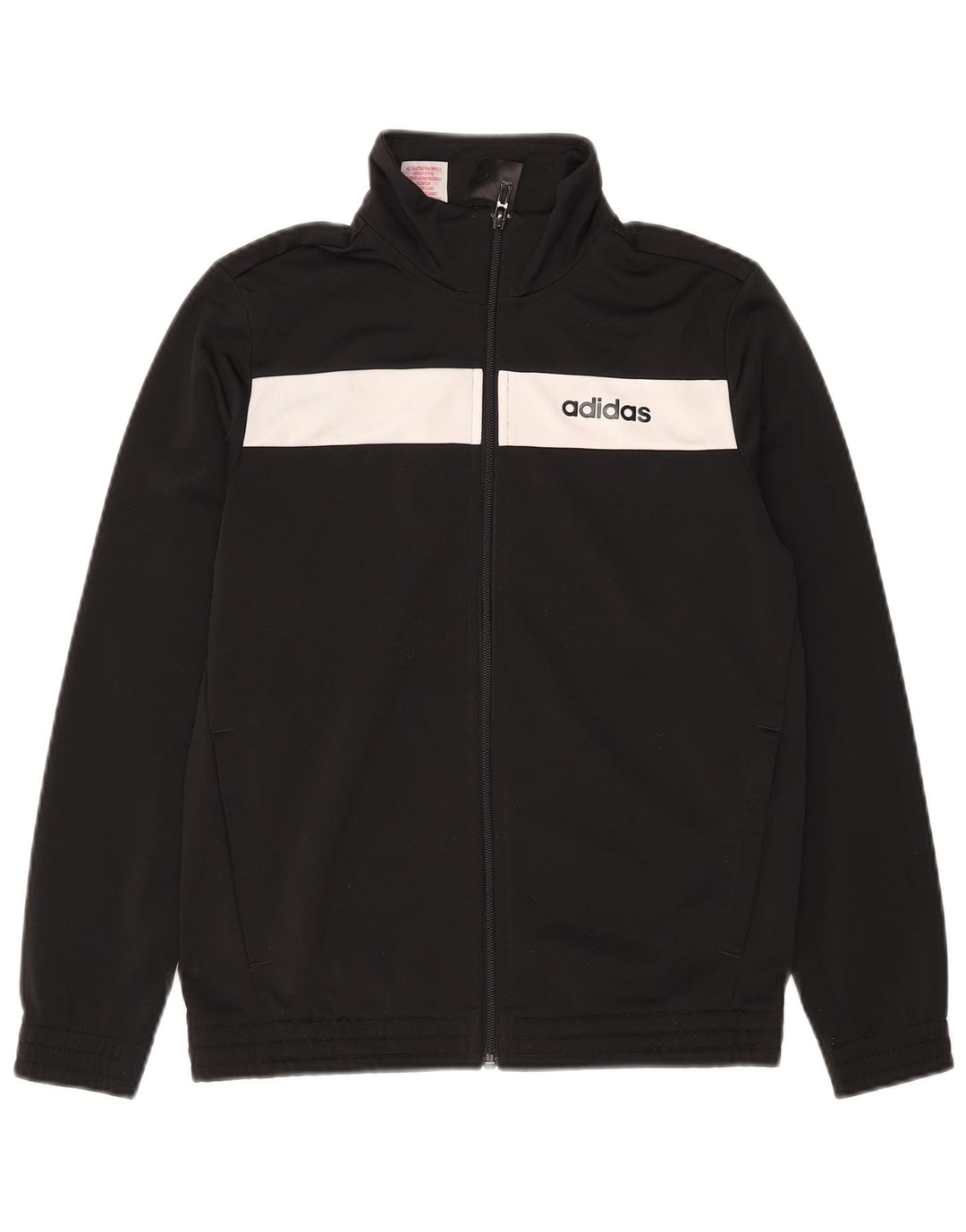 Adidas Boys Graphic Tracksuit Top Jacket 12-13 Years Black Colourblock