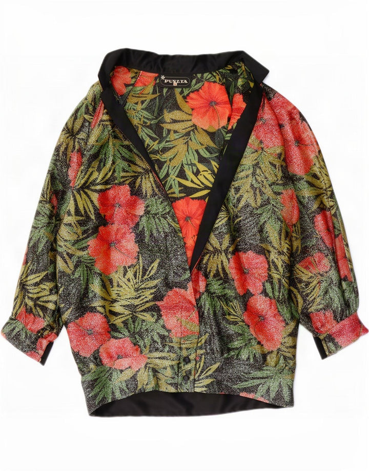 Puszta Womens 3/4 Sleeve Cardigan Top EU 40 Medium Multicoloured Floral