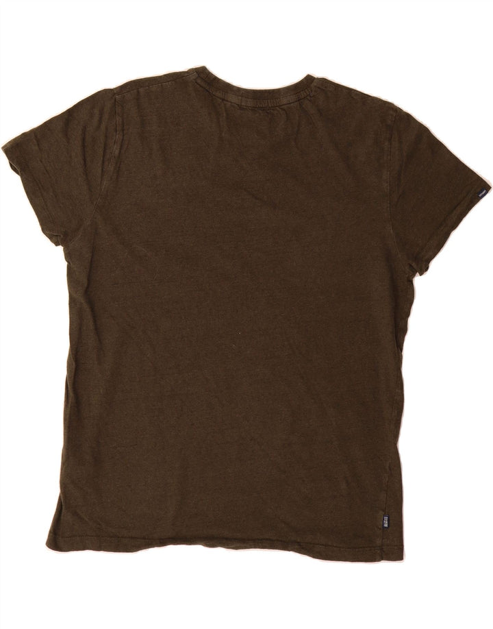 SUPERDRY Mens T-Shirt Top Large Khaki Cotton Vintage Superdry and Second-Hand Superdry from Messina Hembry 
