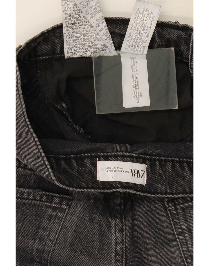 Zara Womens Straight Jeans EU 42 Large W32 L31 Grey Check Cotton